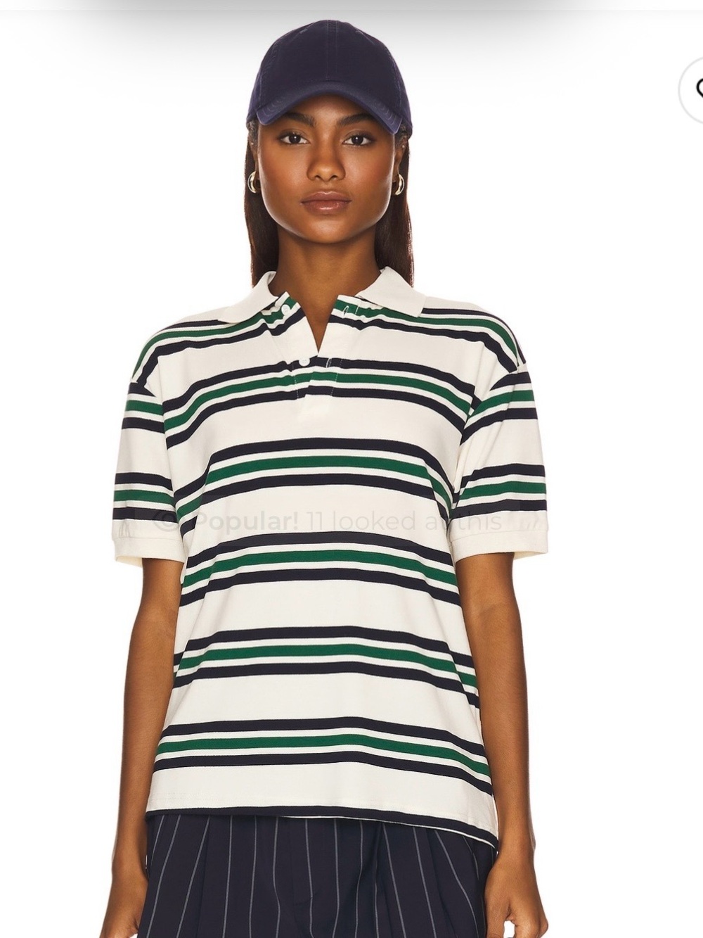 NWT LIONESS Polo Top in Ivory Moss XS